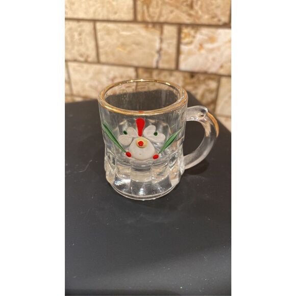 Federal Vintage Glass Mini Beer Mugs Handpainted - Picture 5 of 10